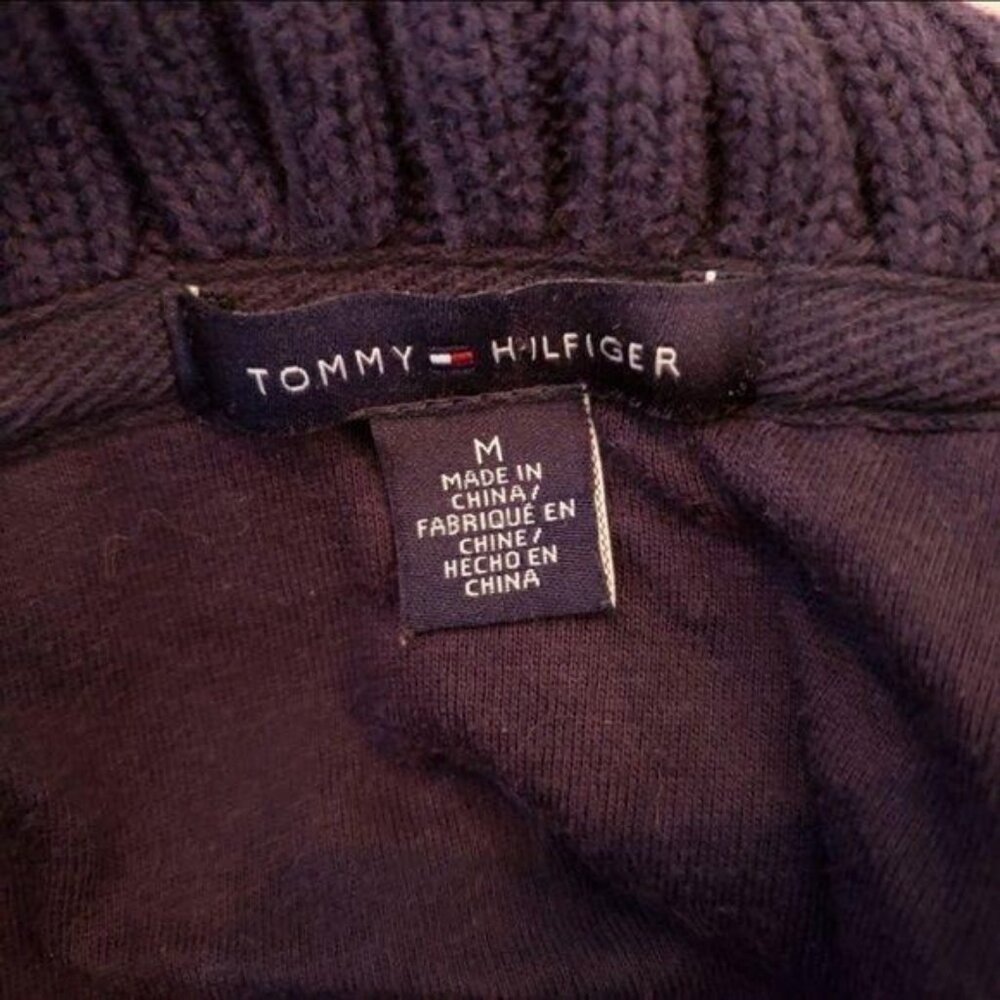 Tommy Hilfiger Womens Navy Toggle Jacket large folded collar Sz Med fall winter - Picture 5 of 10